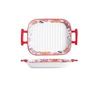 sH7pE5xj8m Plato para hornear Plato for hornear, cuenco de cerámica for, Rectangular, doble oreja, horno microondas for el hogar, vaporizador, plato for arroz al Cazuela(27.5cm)