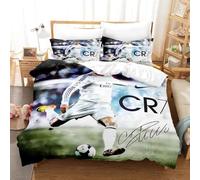 SHAARI Cristiano Ronaldo Fundas Nórdicas Cama 105 de 3 Piezas - Fundas Poliéster Nórdico 180x220cm con 2 Fundas de Almohada 50x75cm