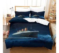 SHAARI Titanic Fundas Nórdicas Cama 90 de 3 Piezas - Fundas Poliéster Nórdico 150x200cm con 2 Fundas de Almohada 50x75cm