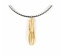 Collar Mujer Shabama Tuent Luxe Latón Bañado en flash dorado Cuero 38 cm