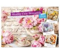 Shabby Chic Romantik - Vintage Tassen, Blumen und nostalgische Briefe (Wandkalender 2026 DIN A3 quer), CALVENDO Monatskalender: Charmanter Landhaus-Kalender mit romantischen Teemomenten