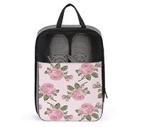 Shabby Chic Rose Shoe Bags for Travel Shoe Pouch Waterproof Large Shoes Storage Bag for Men Women, Travel Suitcase Shoe Organizer with Zipper & Mesh for Teens Sport