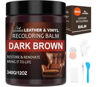 SHABEIBEI Juego de Reparación de Cuero,340g Crema de Reparación de Cuero Liquido Reparador Pintura para Cuero para Reparar el Desgaste y Las Marcas en Sofás, Muebles de Vinilo (Marrón Oscuro)