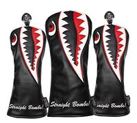 SHABIER New War Shark Flying Tiger Warshark - Funda para cabeza de conductor de golf (conductor negro + Fairway + Hybird)