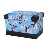 SHABOZ Taburete otomano plegable, taburete otomano, taburete rectangular con almacenamiento, taburete de piel sintética para cambiar zapatos, reposapiés pequeño, mesa de café, asiento acolchado