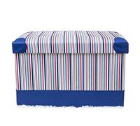 SHABOZ Taburete otomano plegable, taburete otomano, taburete rectangular con almacenamiento, taburete de piel sintética para cambiar zapatos, reposapiés pequeño, mesa de café, asiento acolchado