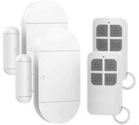 Shackcom 2pcs Alarma para Puertas y Ventanas con Control Remoto para casa con Sensor Magnético Inalámbrico para Sistema de Seguridad para el hogar - Antirrobo Detectores Sirenas con Pilas-130db