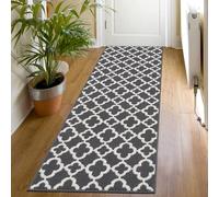 SHACOS Alfombra de Pasillo Gris Antideslizante 50x150cm Alfombra de Cocina Lavable Absorbente Felpudo Estrecho y Largo Alfombra Hall Entrada Alfombra de Corredor para Pasillo Cocina Puerta
