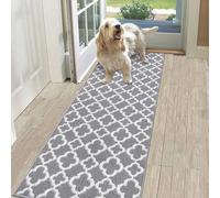 SHACOS Alfombra de Pasillo Gris Antideslizante 50x150cm Alfombra de Cocina Lavable Absorbente Felpudo Estrecho y Largo Alfombra Hall Entrada Corredor