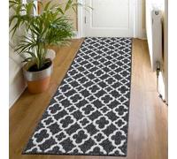 SHACOS Alfombra de Pasillo Negro 50x150cm Alfombra de Cocina Antimanchas Absorbente Lavable Alfombra de Entrada Larga Antideslizante Alfombra Corredor Pasillo para Cocina, Entrada, Baño