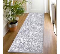 SHACOS Alfombra de Pasillo Pelo Corto 60x180cm Alfombra Entrada Casa Larga Gris Alfombra Corredor Pasillo Antideslizante Alfombra Cocina Lavable Alfombra de Área Larga Suave para Pasillo Cocina