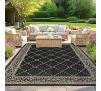 SHACOS Alfombra Exterior Terraza Grande 240x300cm Alfombra Jardin Exterior Impermeable Alfombra de Patio de Plástico Reversible Alfombra de Exterior para Jardin Camping Picnic Piscina Playa