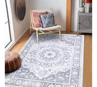 SHACOS Alfombra Lavable Grande Bohemia para Sala de Estar, Suave, Vintage, Antideslizante, de Pelo bajo, Envejecida, para Comedor, Entrada, Dormitorio (Gris, 150 x 200 cm)