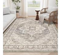 SHACOS Alfombra Lavable Grande y Bohemia para Sala de Estar, Suave, Vintage, Antideslizante, de Pelo bajo, Envejecida, para Comedor, Entrada, Dormitorio (Rojo ladrillo, 120 x 180 cm)