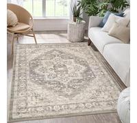 SHACOS Alfombra Lavable Grande y Bohemia para Sala de Estar, Suave, Vintage, Antideslizante, de Pelo bajo, Envejecida, para Comedor, Entrada, Dormitorio (Rojo ladrillo, 80 x 150 cm)