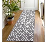 SHACOS Alfombra Pasillo Gris Antideslizante 50x150cm Alfombra Cocina Lavable Moderna Alfombra Entrada Casa Interior Absorbente Felpudo Pasillo Larga para Entrada, Cocina, Pasillo, Lavadero