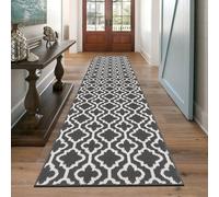 SHACOS Alfombra Pasillo Larga Gris 66x300cm Alfombra Cocina Lavable Antideslizante Alfombra Corredor Pasillo Moderna Geometrica para Entrada Cocina Lavandería Dormitorio