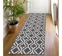 SHACOS Alfombra Pasillo Moderna Gris 60x180cm Alfombra Corredor Pasillo Antideslizante Lavable Alfombra para Entrada Larga Geométrica para Pasillo, Entrada, Cocina, Lavandería