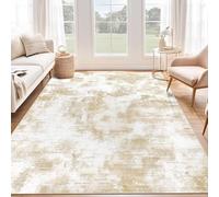 SHACOS Alfombra Salón 160x230cm, Abstracta Alfombra Habitacion Matrimonio Suave Antideslizante Alfombra de Área Moderna Pelo Corto para Sala de Estar, Dormitorio, Comedor, Beige