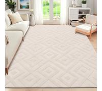 SHACOS Alfombra Salón Beige 200x290cm Alfombra Habitación Matrimonio Pelo Corto Suave Antideslizante Alfombra Decorativa Moderna Estilo Escandinavo para Salón, Habitación, Dormitorio y Comedor