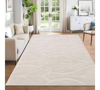 SHACOS Alfombra Salón Moderna Beige 120x160cm Alfombra Decorativa Habitación Motivo Geométrico Suave Antideslizante Interior para Sala de Estar, Dormitorio, Comedor