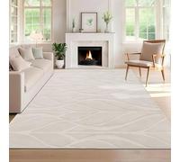 SHACOS Alfombra Salón Moderna Beige 140x200cm Alfombra Decorativa Habitación Motivo Geométrico Suave Antideslizante Interior para Sala de Estar, Dormitorio, Comedor