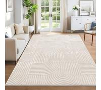SHACOS Alfombra Salón Moderna Beige 160x230cm Alfombra Decorativa Habitación Motivo Geométrico Suave Antideslizante Interior para Sala de Estar, Dormitorio, Comedor