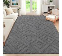SHACOS Alfombra Salón Moderna Gris 120x160cm Alfombra de Habitación Bohemia Suave Antideslizante Tapete para Sala Pelo Corto Alfombra Decorativa para Salón, Habitación, Dormitorio y Comedor