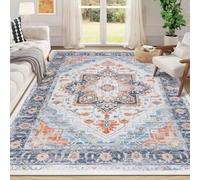 SHACOS Alfombra Salón Vintage Antideslizante 160 x 230 cm Alfombra Habitación Matrimonio Antideslizante Alfombra Pie de Cama Dormitorio Alfombra de Área Desgastada para Sala de Estar y Comedor