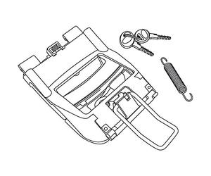 Shad D1B45MAR Recambio Maneta de Cerradura de Baúl Sh45, Plata
