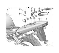 Shad Y0FZ11ST Soporte de Baúl para Yamaha Fazer 1000, Negro