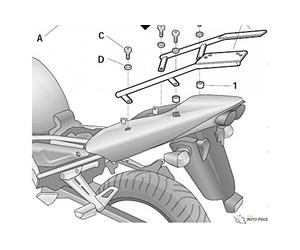 Shad Y0FZ11ST Soporte de Baúl para Yamaha Fazer 1000, Negro