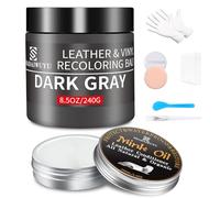 SHADAIWUYU - Kit de reparación de cuero con bálsamo y recolorante, negro, para reparar asientos de coche, sofás, chaquetas, zapatos, sillines, 240 g