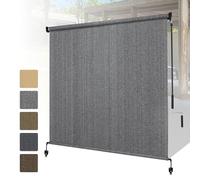 Shade&Beyond Persianas enrollables para exteriores de 8 pies de ancho x 8 pies de alto, persianas enrollables para patio, 90% de protección UV, rollo de tela exterior para porche, glorieta, pérgola,