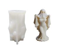 Shade Bride Moldes de silicona con forma para velas hechas a mano, jabón, fácil desmoldar, vela de Halloween, molde de silicona para fundición de resina, elastómero, boda