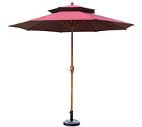 Shade Parasols Round Portable Parasol Suitable Outdoor Terrace Garden Market Table Umbrella Double-Top Windproof and UV-Proof Umbr