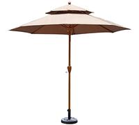 Shade Parasols Round Portable Parasol Suitable Outdoor Terrace Garden Market Table Umbrella Double-Top Windproof and UV-Proof Umbr