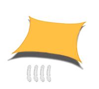 Shade Sail Waterproof Rectangle Patio Sunshade Cover Canopy 95% UV Block Sun Shade Sail Sunscreen Awning Protection Cool for Party Balcony Leisure Garden Pergola, Mango Yellow