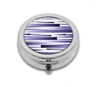 Shades of Purple Inspirado Fragmentario Nuevo Artful Abstracto Patrón Digital Arte Personalizado Redondo SilverBox Bolsillo 2.1" - 3 Compartimentos Box/Pastillero Bolsillo