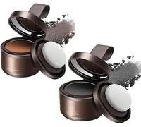 Shading Powder Volume Up Hair Styling Powder Magical Fluffy Thin Hair Powder Hair Line Shadow Makeup Hair Concealer Root Cover Up Instant Gray Coverage (Black+Brown)