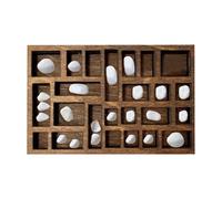 Shadow Box - Cubby De Madera En Miniatura | Estantería De Pared De 25 Compartimentos, Estante Flotante, Marco Que Ahorra Espacio, Vitrina De Decoración De Granja Para Monedas De Recuerdo, Flores