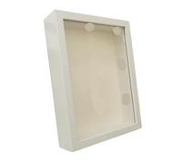 Shadow Box Frame Depth 3cm Wood Photo | For Displaying Three-Dimensional Works DIY 3D Picture Decor(White frame,20X25cm 10inch)