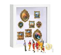 Shadow Box Picture Frame - Deep Display Case for Memory Keepsakes | Solid Wood Structure with Clear Glass Front, Wall Tabletop Mountable Photo Storage Organizer for Home Decor Use 9.84x9.84 in