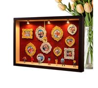 Shadow Boxes Frame Kit - Artistic Diorama Display for Wall | Wooden Exhibit Case with Acrylic Cover & Miniature Statues for Shelf, Living Room, Bedroom and Birthday Gifting