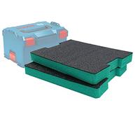 Shadow Foam Easy Peel - Inserto L-Boxx [paquete doble] Espuma personalizable para sistemas Bosch/Sortimo L-BOXX | Ideal para organizadores Lean, 5S, Kaizen y personalizados (30 mm, verde azulado)