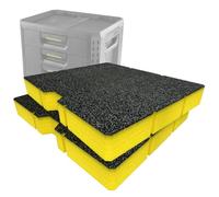 Shadow Foam Paquete de inserción compatible con Toughbuilt Stacktech 3 XL Cajón | Cortar y pelar espuma para la organización caja de herramientas, Kaizen, 5S (amarillo, 50 mm)
