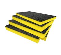 Shadow Foam Paquete de insertos hecho para Peli 1510 - Insertos de espuma para cortar y despegar para fundas Peli | Almacenamiento de cámara, organización de fotografía, amarillo / 50 mm