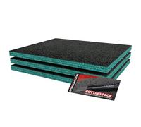 Shadow Foam Paquete Pequeño de 3 piezas | Insertos de espuma para caja de herramientas - Hoja de espuma de 40 x 32 cm para organización de cajas de herramientas DIY y sistemas de almacenamiento de