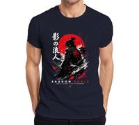 Shadow Ronin Samurai Katana Japan Warrior Y2K - Camiseta para hombre, azul marino, XXL