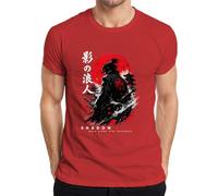Shadow Ronin Samurai Katana Japan Warrior Y2K - Camiseta para hombre, rojo, S